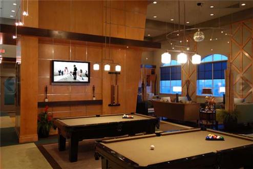 Game room with billiards tables