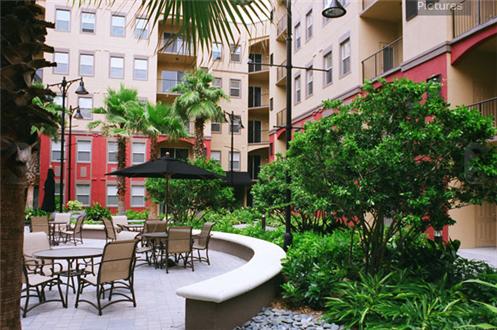 Outdoor resident seating area