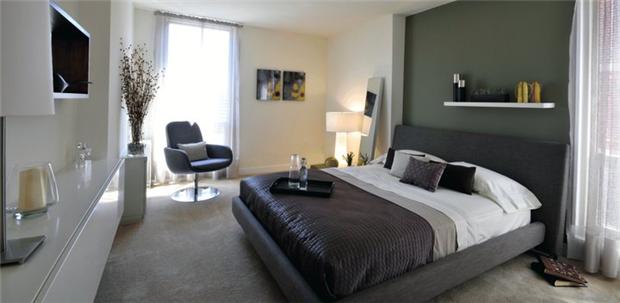 Large bedroom with lots of natural light