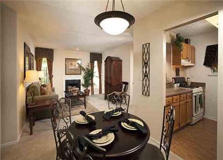 Open living room with dining area Open living room with dining area