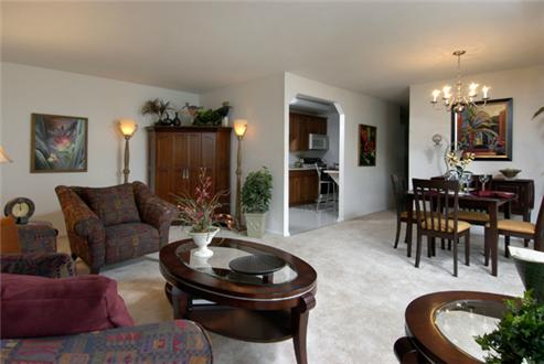 Spacious living room and dining area Spacious living room and dining area