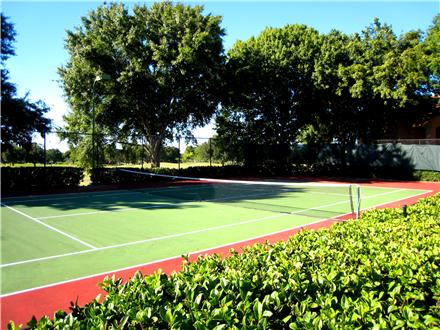 Fenced in tennis court Fenced in tennis court