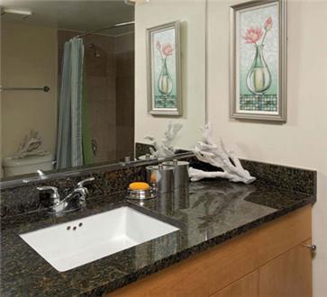 Bathroom with plenty of storage under sink and large counters Bathroom with plenty of storage under sink and large counters