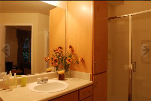 Bathroom with added cabinet space
