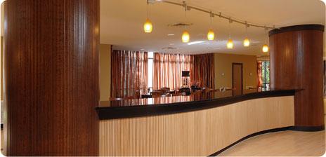 Lobby with beautiful track lighting