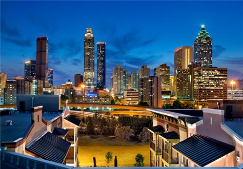Panoramic views of downtown Atlanta skyline Panoramic views of downtown Atlanta skyline