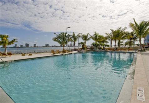 Waterfront resort style pool and spa Waterfront resort style pool and spa