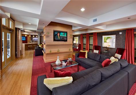Resident lounge with HDTV's and ample seating Resident lounge with HDTV's and ample seating