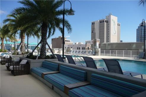 Comfortable seating along sundeck Comfortable seating along sundeck