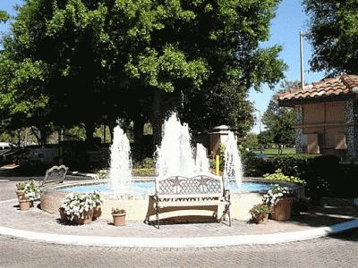 Beautiful fountain and seating Beautiful fountain and seating