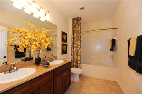 Double sink vanity in select units Double sink vanity in select units