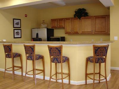 Community kitchen and seating Community kitchen and seating