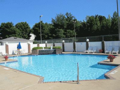 Sparkling pool and sundeck Sparkling pool and sundeck