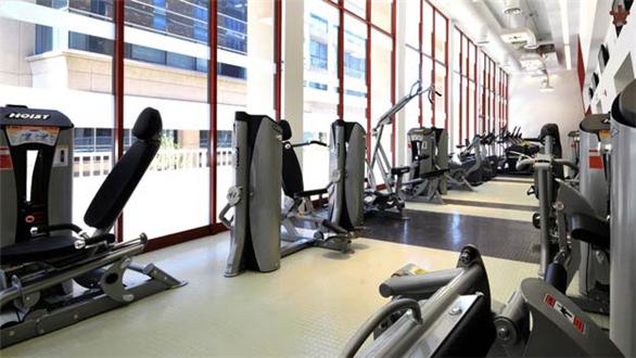 Health Club with cardio and weight training equipment