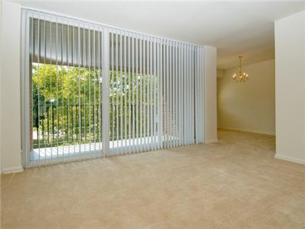 Floor to ceiling patio doors allow in lots of sunlight Floor to ceiling patio doors allow in lots of sunlight