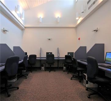 Business center with computer stations Business center with computer stations
