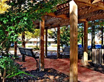 Outdoor gazebo and seating area