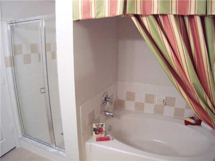 Walk in shower and over-sized tub Walk in shower and over-sized tub
