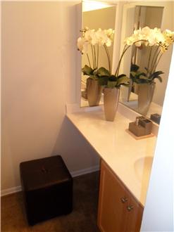 Bath with extra under sink space