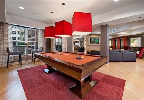 Modern clubhouse featuring billiards Modern clubhouse featuring billiards